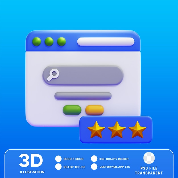 PSD Rating Stars 3D Illustration