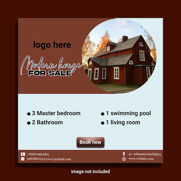 PSD real estate house property social media instagram post or web banner template