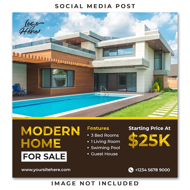 PSD real estate modern home sale property instagram post