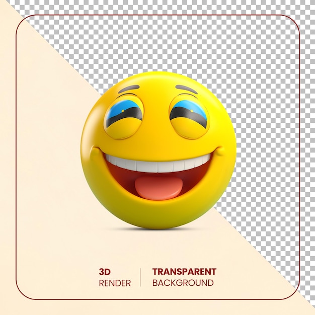 PSD realistic 3D happy emoji isolated on a transparent background