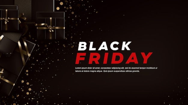 PSD realistic black friday sale Background