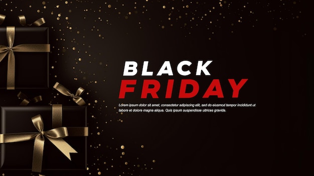 PSD realistic black friday sale Background