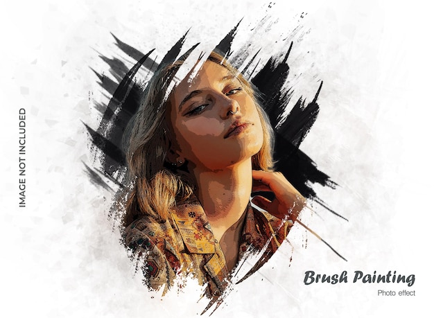 PSD realistic brush painting art photo effect