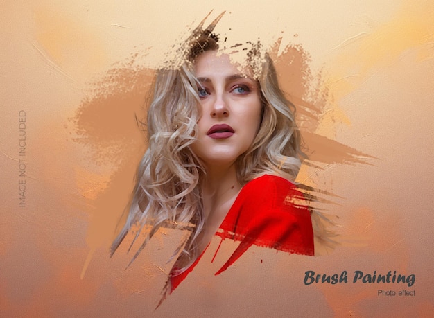 PSD realistic brush painting art photo effect