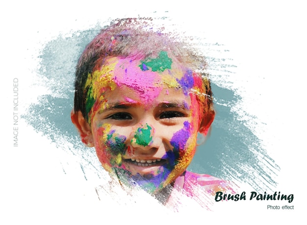 PSD realistic brush painting art photo effect