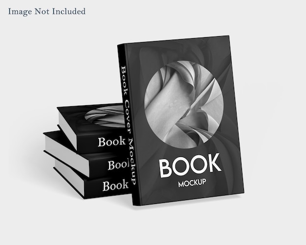 PSD Realistic Four Book Cover Mockup