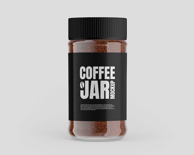 PSD Realistic Glass Coffee Jar Mockup