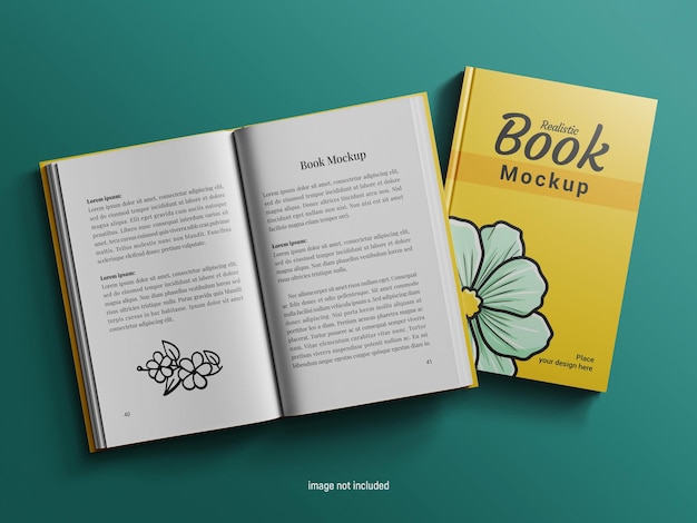 PSD realistic hardcover and book pages mockup Design