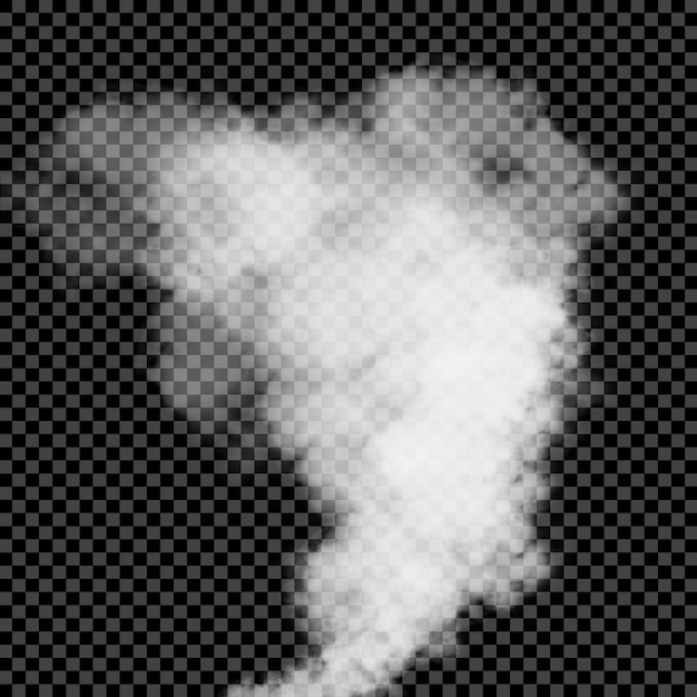 PSD realistic smoke cloud effect on transparent background