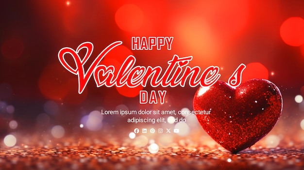 PSD realistic Valentines day background