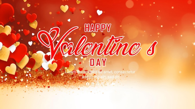 PSD realistic Valentines day background