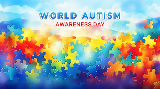 PSD realistic world autism awareness day background