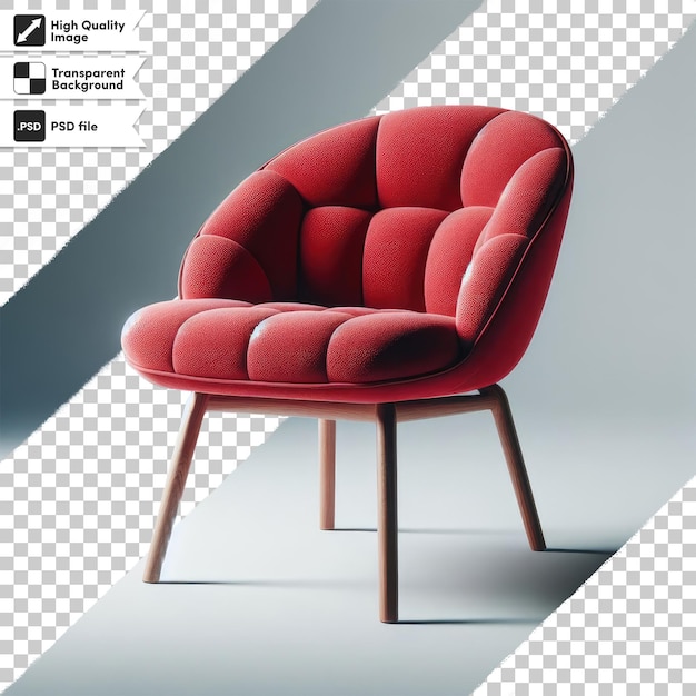 PSD red armchair on transparent background