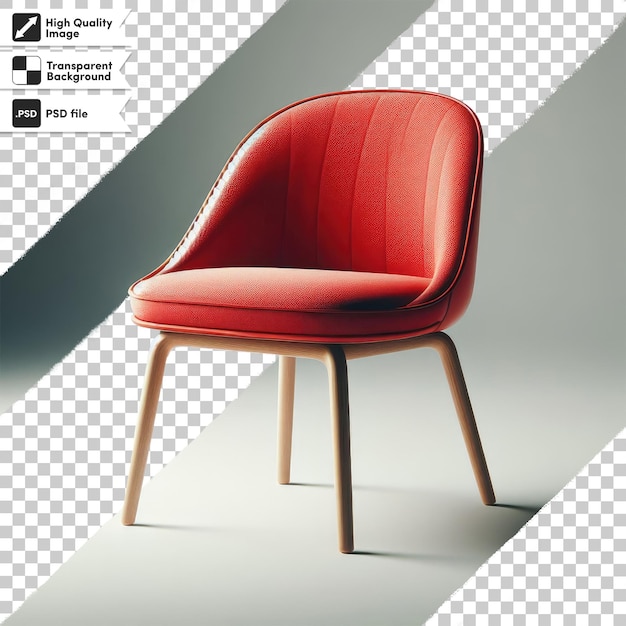 PSD red armchair on transparent background