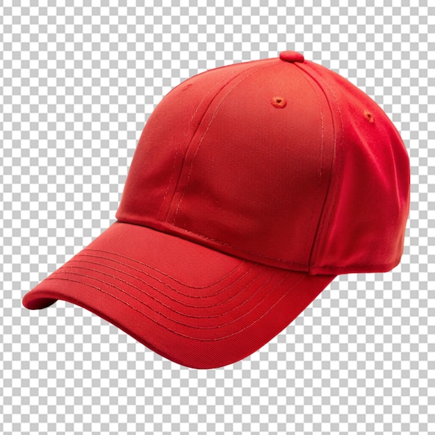 PSD of a red baseball cap on transparent background