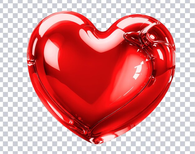 PSD Red heartshaped glass symbolizing love passion and romance isolated on background