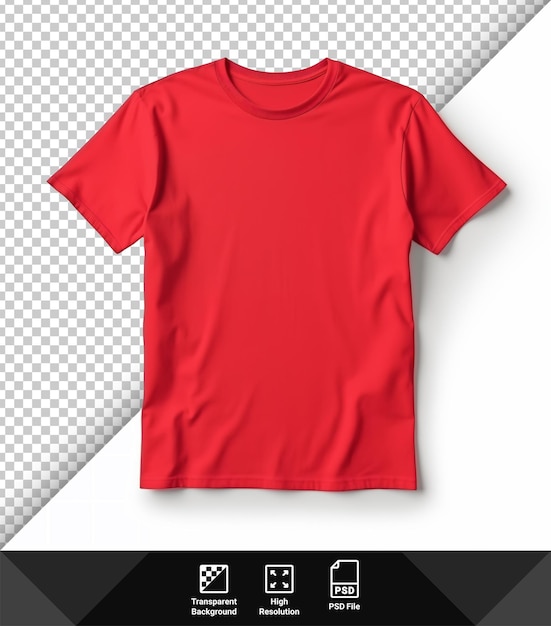 PSD Red Tshirt isolated on transparent background