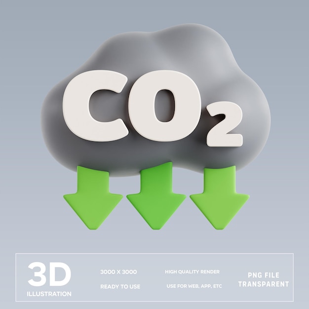 PSD psd reduce emission 3d illustration