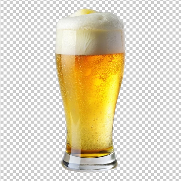 PSD of a refreshing glass of beer on transparent background