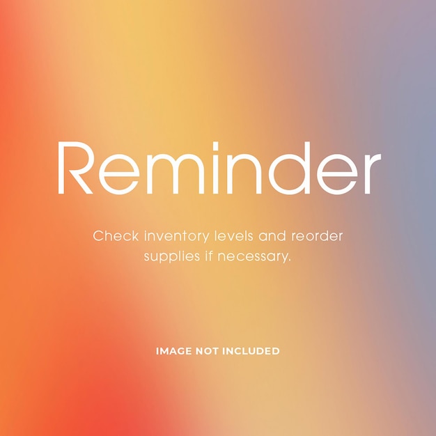 PSD psd reminder on gradient background instagram post template