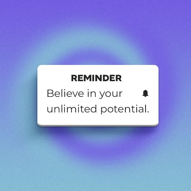 PSD Reminder on gradient bakground instagram post template