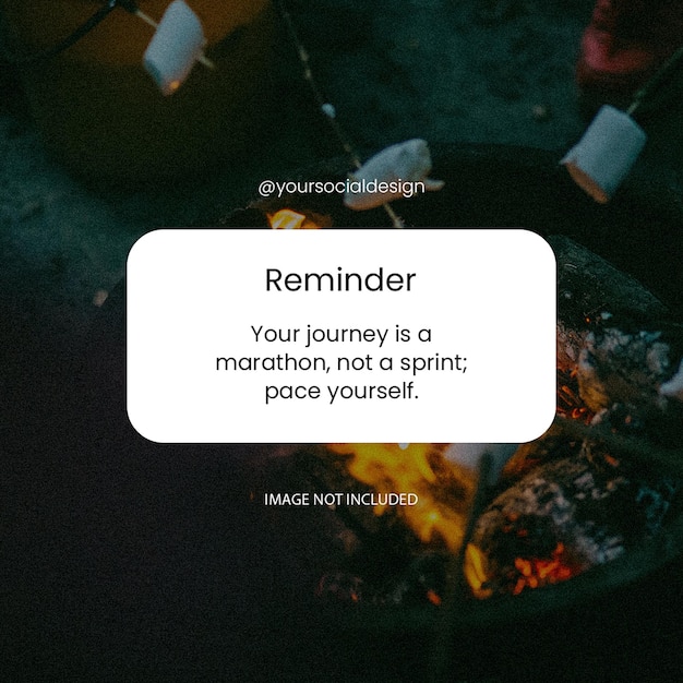 PSD Reminder Quotes Text Box Design for Social Media and Instagram Post Template