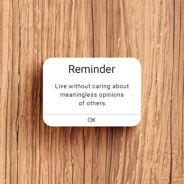 PSD Reminder on wooden background instagram post template