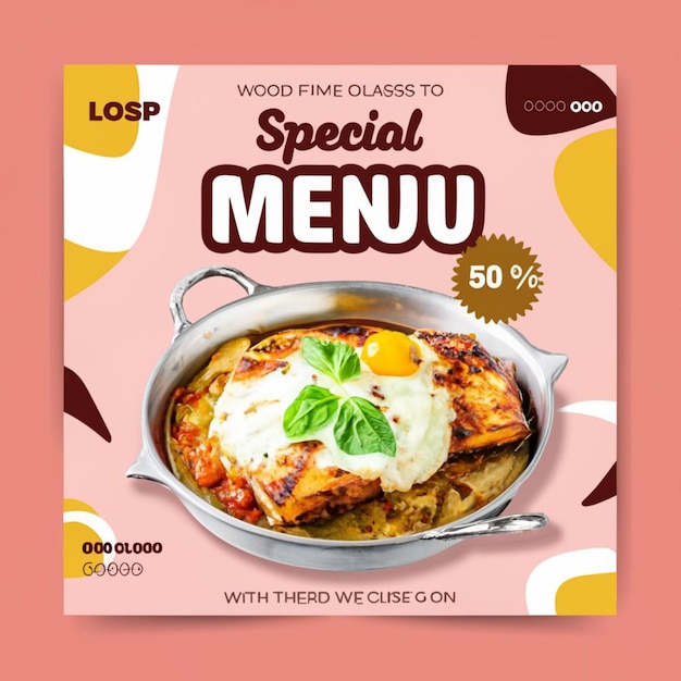 PSD Restaurant food menu social media banner template