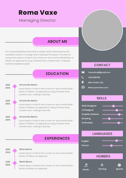 PSD psd resume modern clean resume template