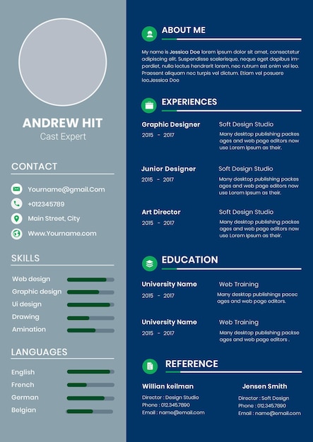 PSD psd resume modern clean resume template