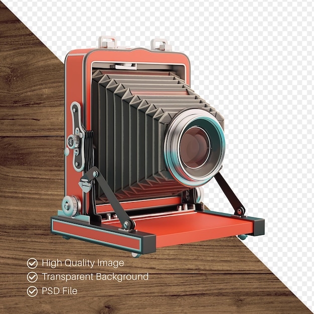 PSD psd retro camera on isolated background