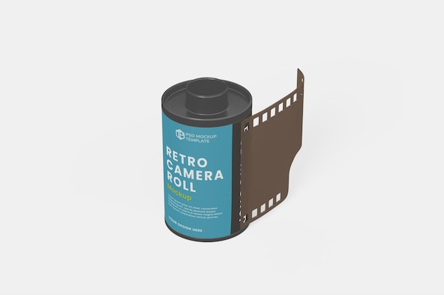 PSD retro camera rolls mockup