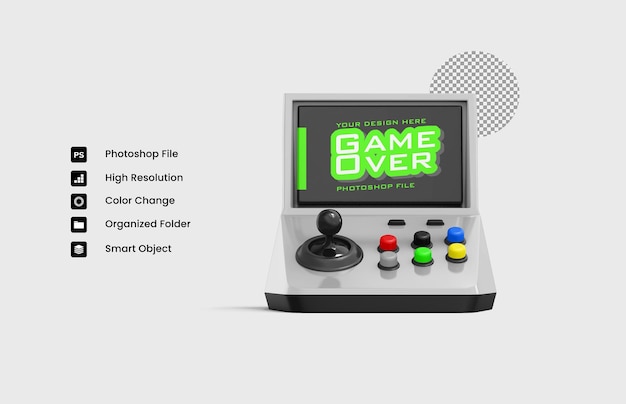 PSD psd retro gaming console 3d render illustration