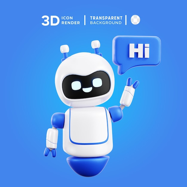 PSD robot ai 3D illustrartion