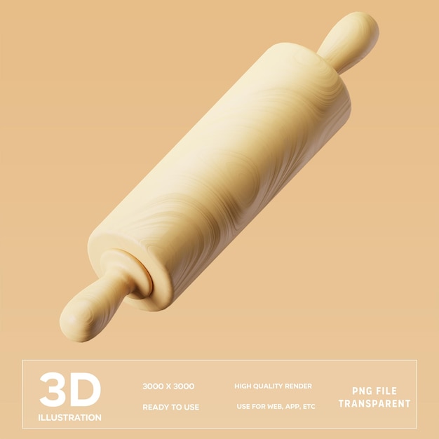 PSD psd rolling pin 3d illustration