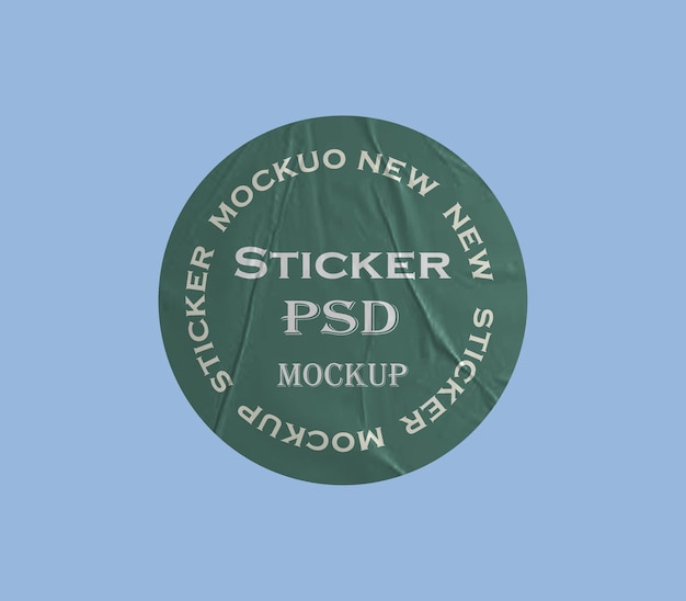 PSD Round Sticker Mockup Template