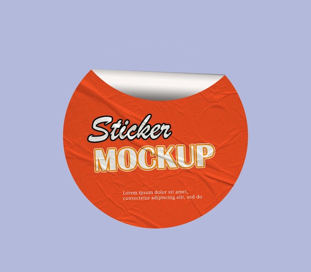 PSD Round Sticker For Mockup