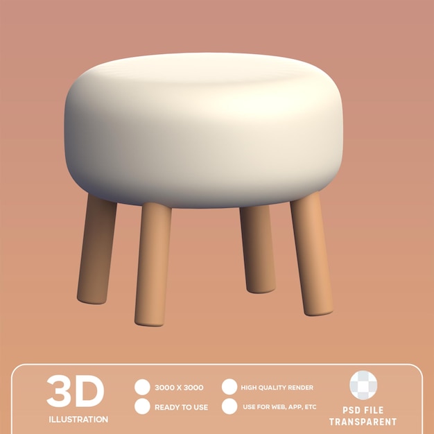 PSD Round Table 3D illustration