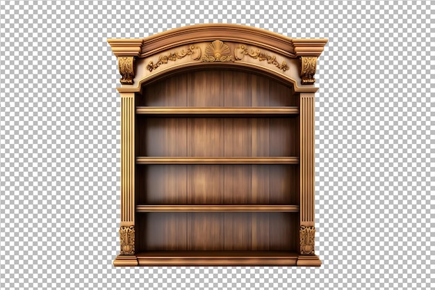 PSD psd royal bookshelf isolated on transparent background