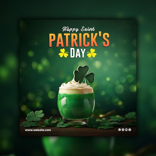 PSD saint patricks day social media banner or Instagram post template design