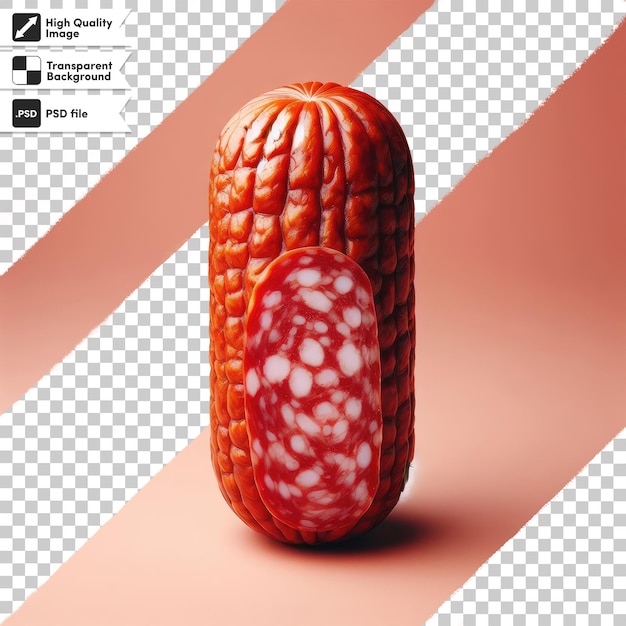 PSD salami sausage on transparent background