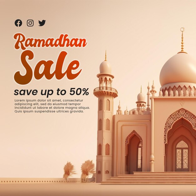 PSD sale islamic ramadhan post template