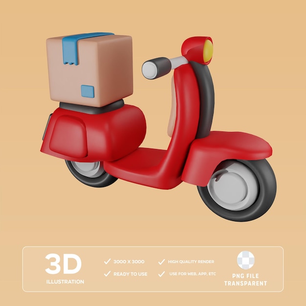 PSD Scooter 3D Illustration