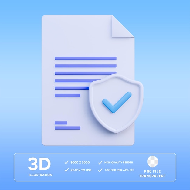 PSD psd secure file 3d illustration