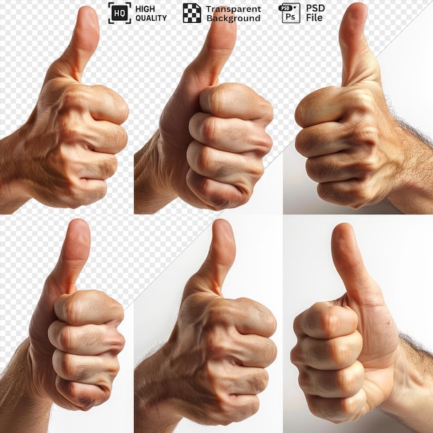 psd set of holding their thumbs up isolated on transparent background png psd