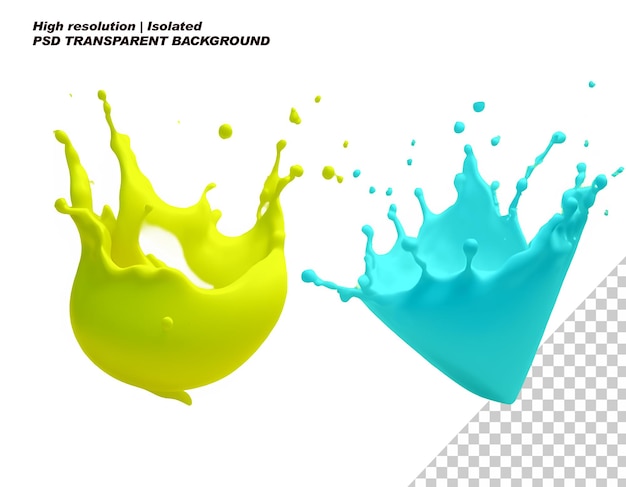 PSD set liquid milk or yogurt realistic splashes png on isolated transparent background