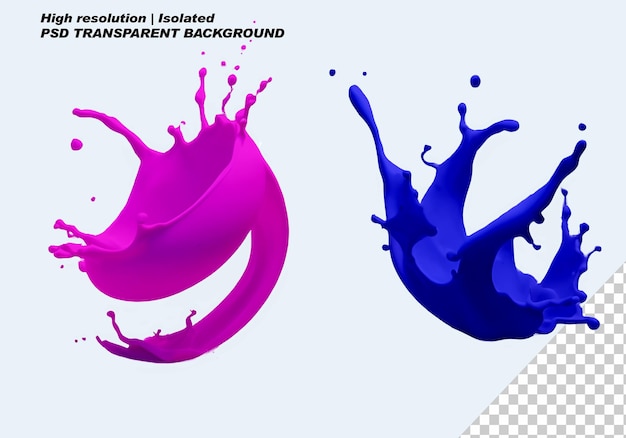 PSD set liquid milk or yogurt realistic splashes png on isolated transparent background