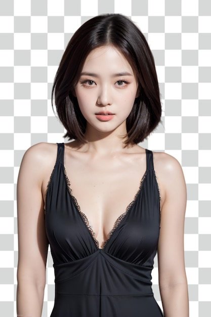 Psd sexy asian woman on transparent background