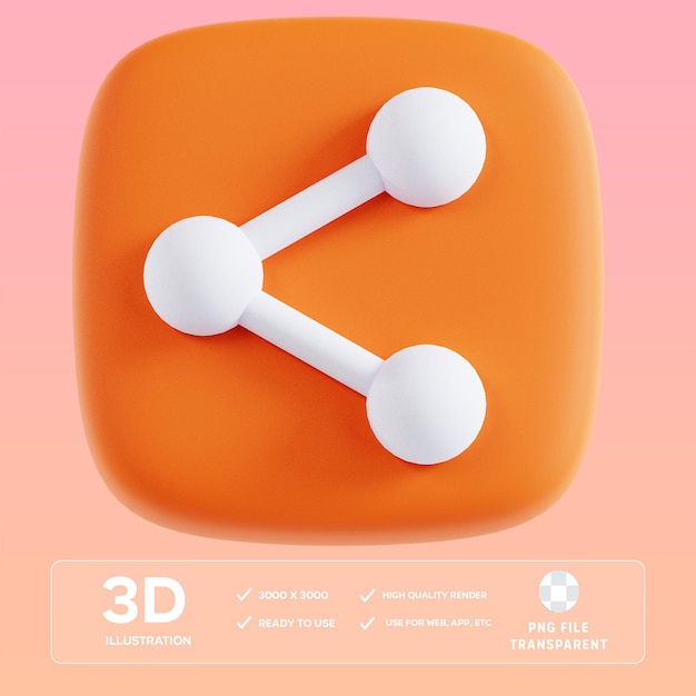 PSD share 3D Illustration