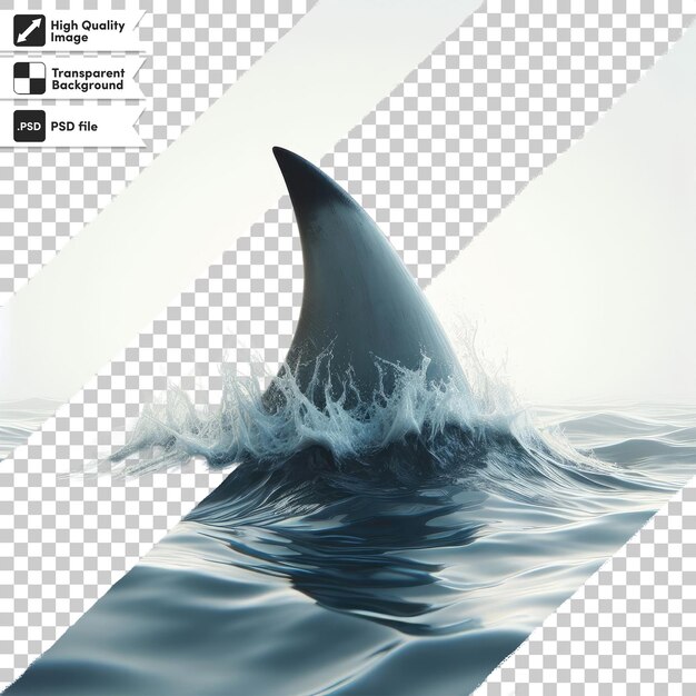 PSD psd shark fin in water on transparent background with editable mask layer